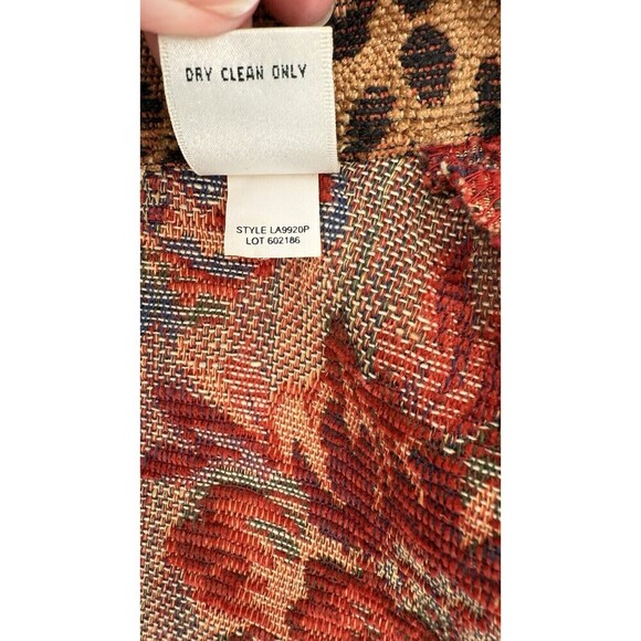 Vintage 90s Laura Ashley Floral Leopard Tapestry Jacket Size Petite SMALL - Picture 9 of 9